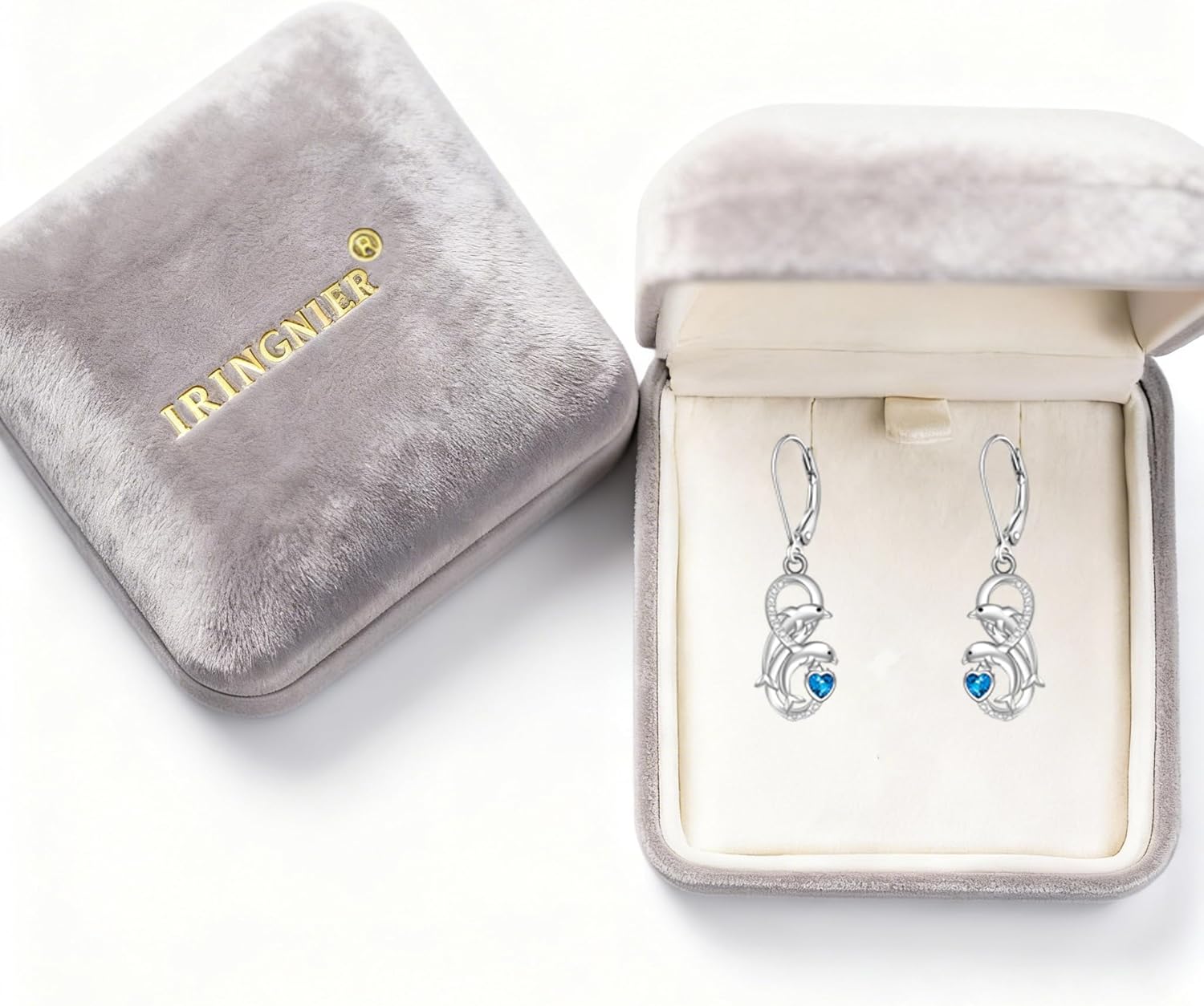 Dolphin Earrings for Women Sterling Silver Dolphins Jewelry Gifts Heart of the Ocean Earrings Jewelry Christmas Gifts