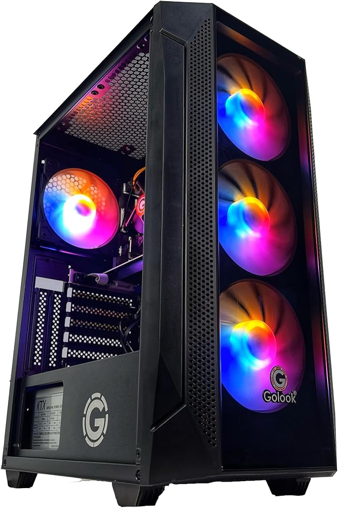 Golook RGBled gamingdesktop, Intel i5, 16 GB RAM, 480 SSD, Nvidia GT730 4GB DDR3, wifi, Windows