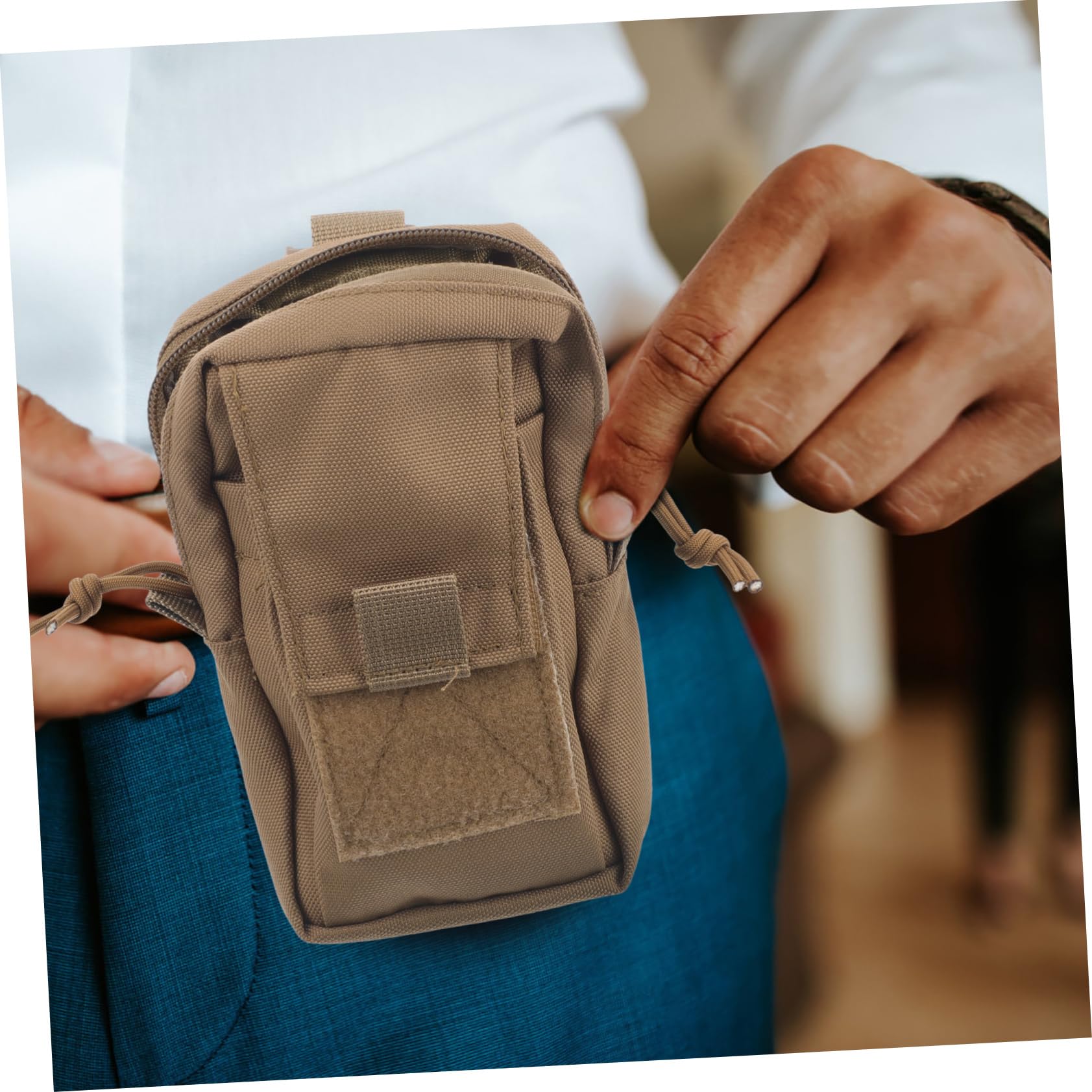 UPKOCH De Téléphone Mobile Banane pour Téléphone Petit Pendaison Ceinture Suspendu Voyage De Taille Salle De Sport Khaki Tissu Oxford