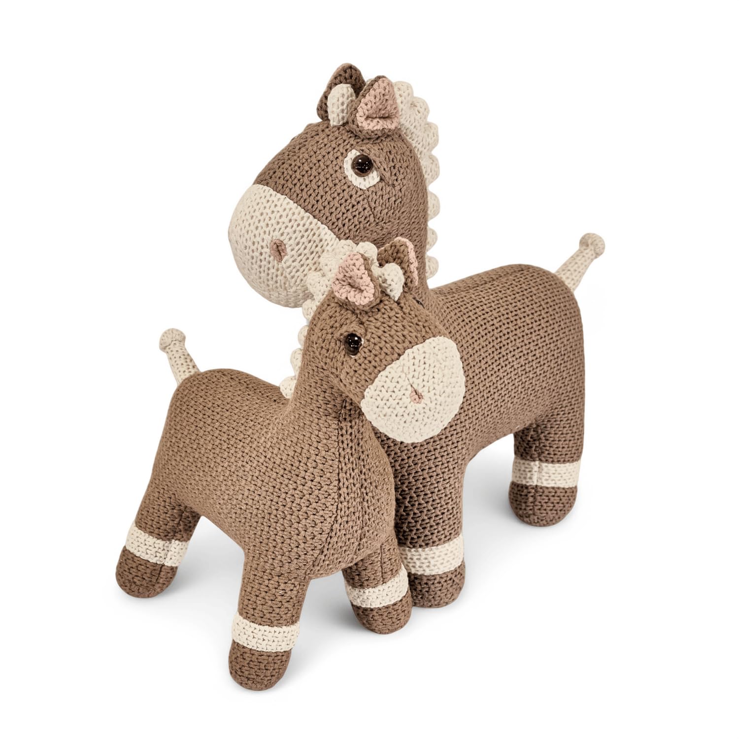 Pintado & Lacado Cavallo fatto a mano – Peluche in cotone – 42 cm – Peluche certificato – Morbido peluche per bambini neonati e bambini
