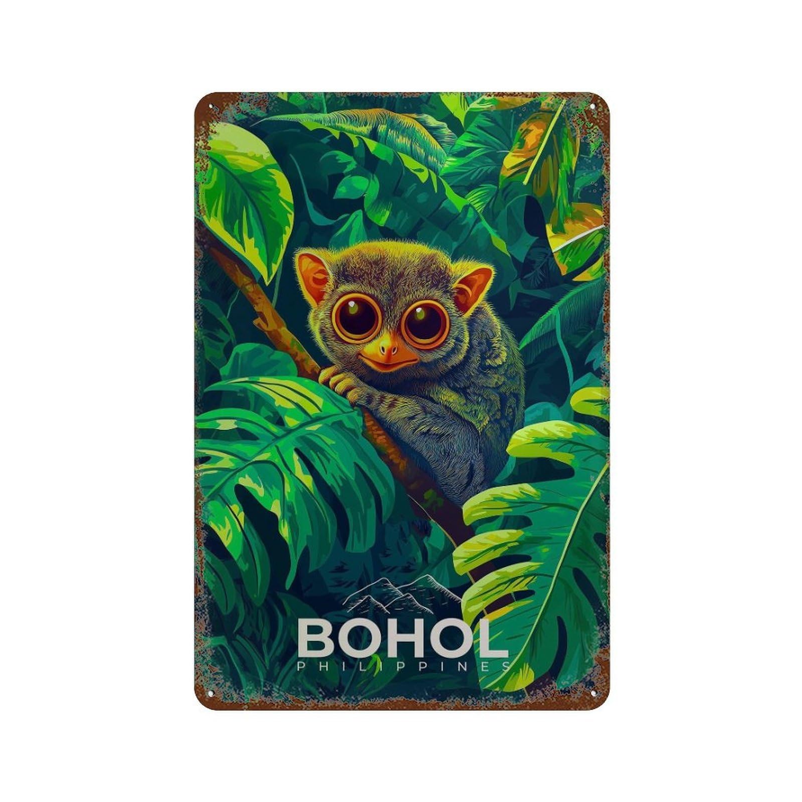 xiaoxiaoshen Bohol Tarsier Travel Philippines Wall Decor Art Metal Tin Poster Modern Home Decor Art Home Bar Shop Decorations Vintage Sign 30x20cm