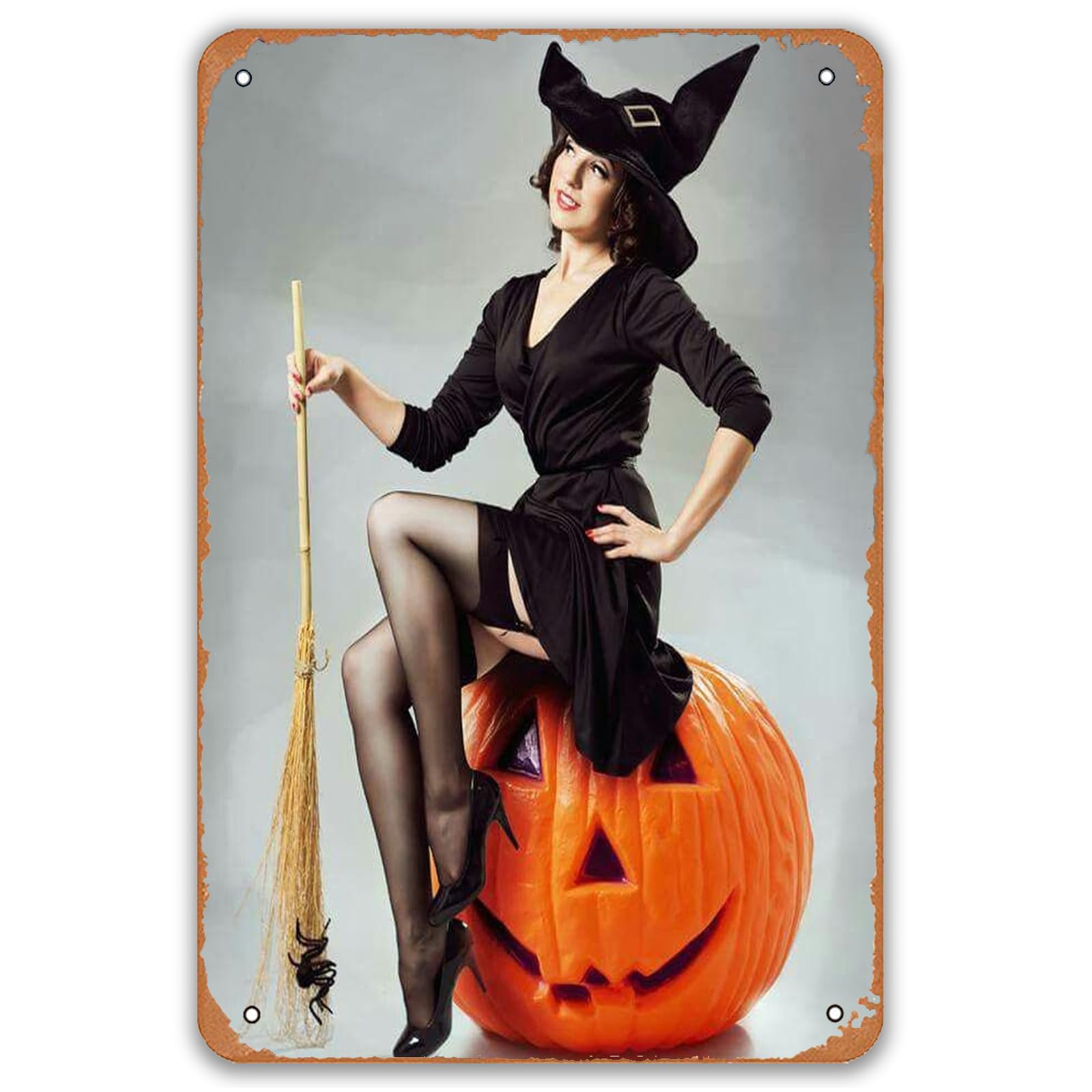 Targa in metallo vintage pin up, decorazione murale 20x30 cm