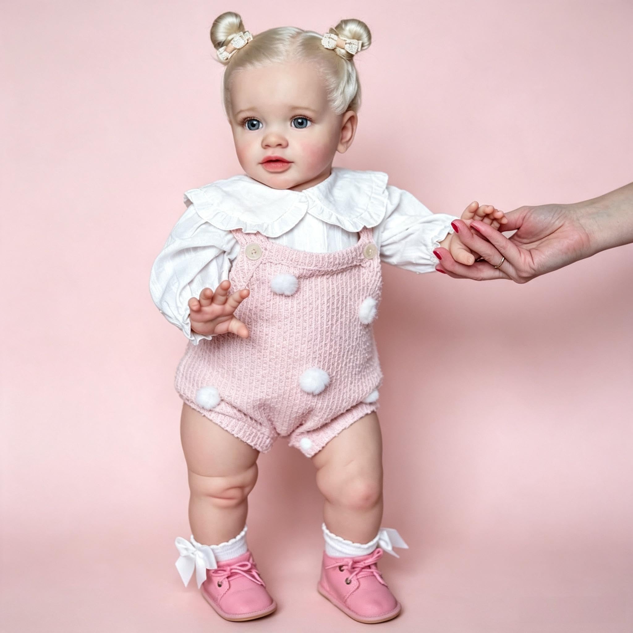 RXDOLL 26 Zoll Reborn-Kleinkindpuppe Mädchen Pippa, Große Größe Gewichtete Realistische Reborn-Babypuppen mit Weichem Stoffkörper, Lebensechte Reborn-Puppe Spielzeug für Kinder und Sammler