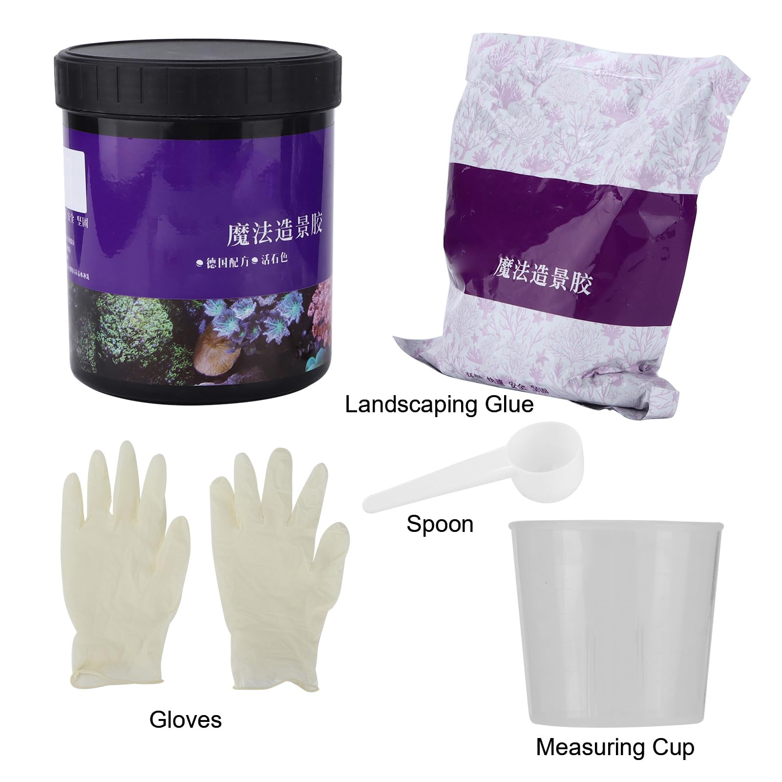 Aquarium-Korallenkleber, Transparenter Sofortkleber für Aquariendekorationen, 800 G, Sicher für Wasserlebewesen (Live-Rock-Farbe)
