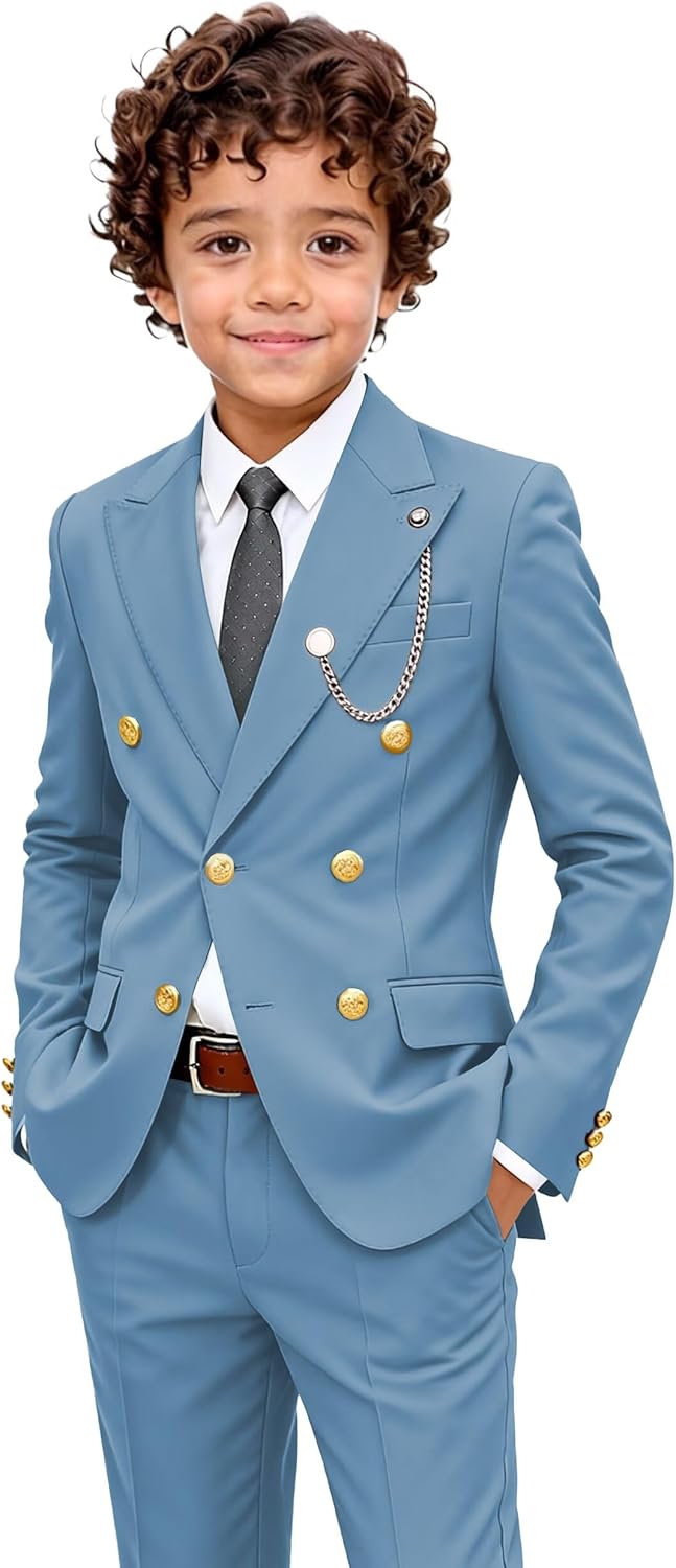 Boys Suits 2 Piece Slim Fit Kids Tuxedo Boy Formal Wedding Suit Blazer Pants Boys' Fashion Set