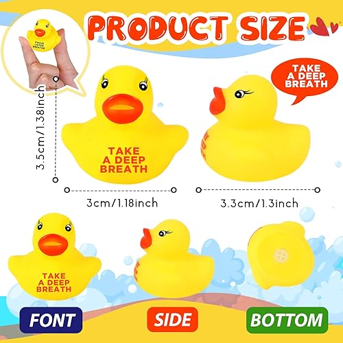Miniatura 3 de Lenwen 60 piezas de mini patos motivacionales amarillos de goma de 1.38 pulgadas inspiradores de pato pequeño preescolar juguetes de baño para