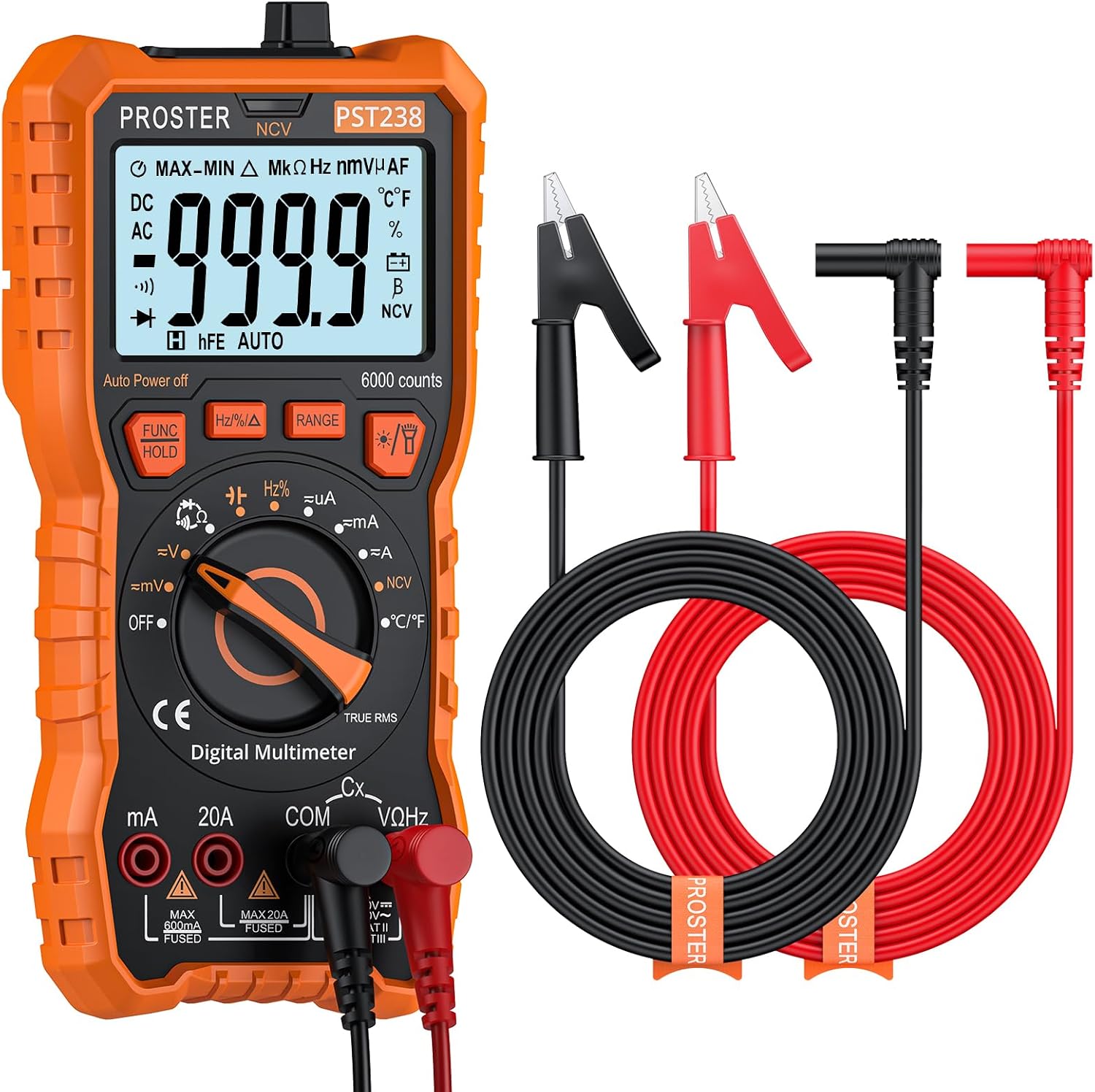 Proster Banana to Alligator Clip & Multimeter 5999 Counts Updated