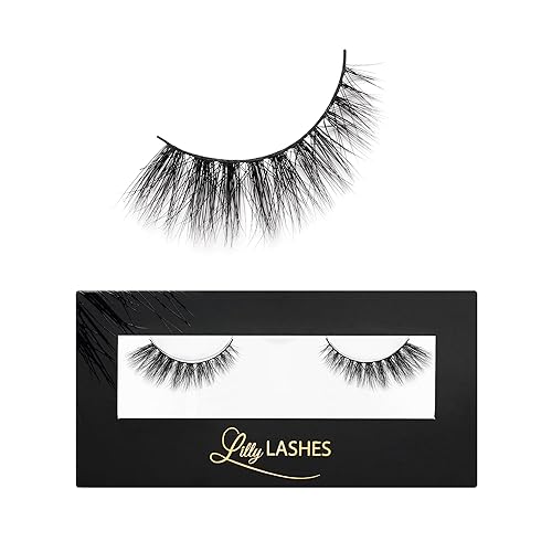 Lilly Lashes Doha Pestañas de visón 3D, la Lilly Lash original para un aspecto esponjoso y natural, pestañas reutilizables hasta 25 veces, pestañas