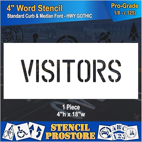 Plantillas para bordillos y medianas, plantilla de visitantes de 4 pulgadas, 4 x 18 x 18 pulgadas, grado profesional