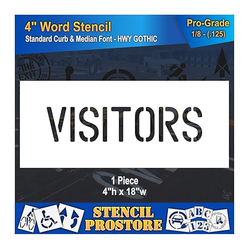 Plantillas para bordillos y medianas, plantilla de visitantes de 4 pulgadas, 4 x 18 x 18 pulgadas, grado profesional