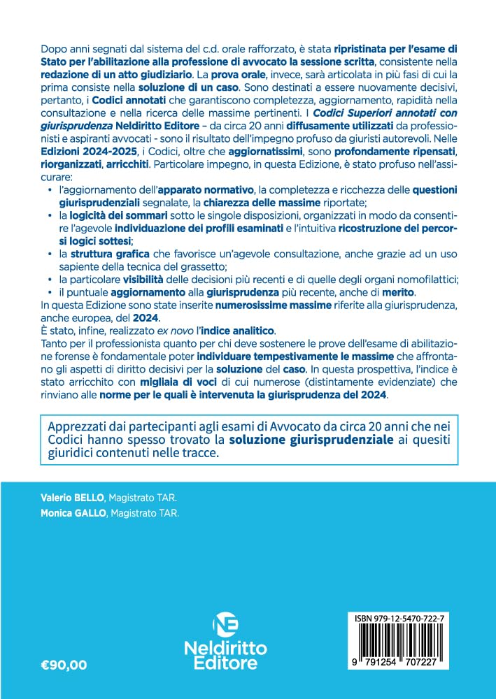 Codice amministrativo annotato con la giurisprudenza 2024 per l'esame di avvocato