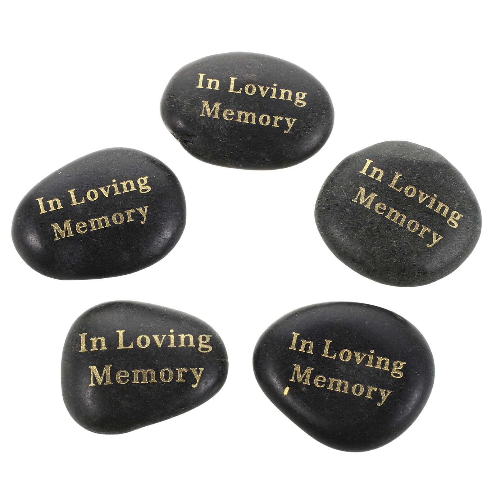 Piedras conmemorativas negras grabadas para un homenaje permanente y lleno de amor al aire libre