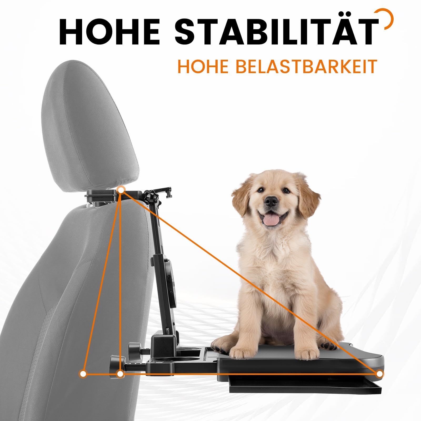Universal Verstellbarer Autotisch für Rücksitz 20KG Multifunktionaler mit Rutschfester Unterlage