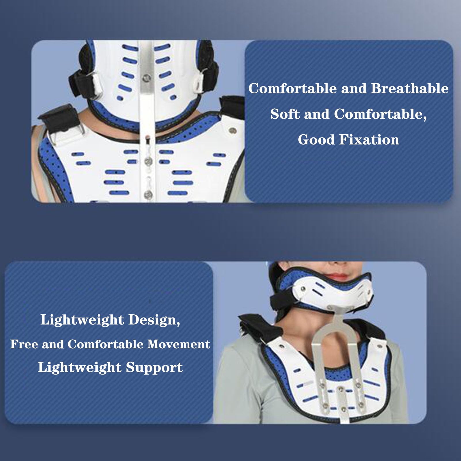SFKLYU Ortesis Cervical Torácica Halo Brace Collar Cervical Ajustable Ortesis Diseño Abierto Ortesis Cervical Torácica Brace para Alivia el Dolor y la Presión en la Columna Vertebral