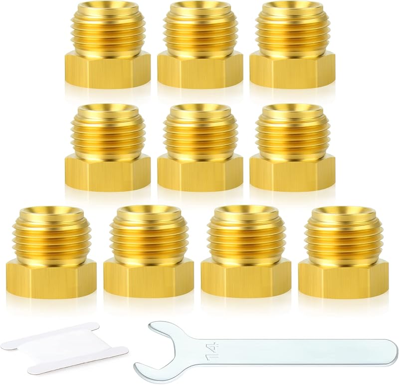 Conexões de latão para linha de freio GASHER 3/8" com rosca 5/8-18 UNF – Kit com 10 unidades
