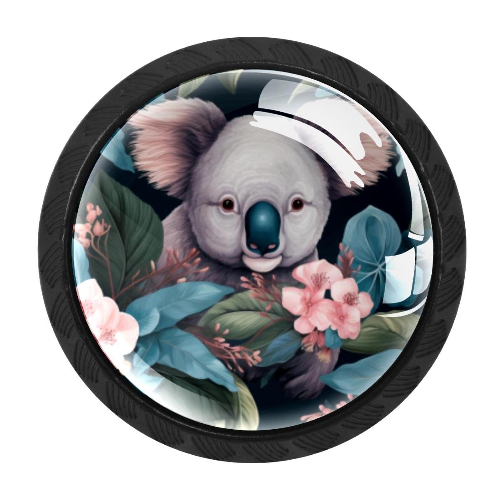 Chenzzzz Multicolored 03 4 Pieces Koala Drawer Knobs, 35Mm Black Cabinet Knobs, Drawer Pulls And Knobs, Dresser Drawer Knobs, Cabinet Hardware Kitchen Cabinet Knobs