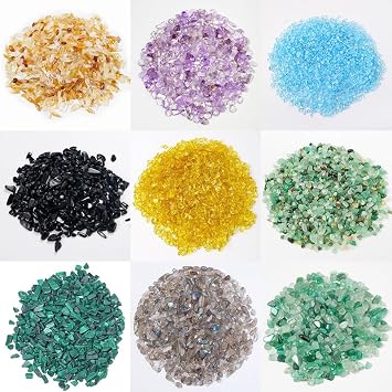 200g Yellow Natural Crystal Crushed Stone 9-12mm Polished Aromatherapy Stone, Natural Crystal raw Stone demagnetization Stone Fish Tank, Garden Decoration Crushed Stone