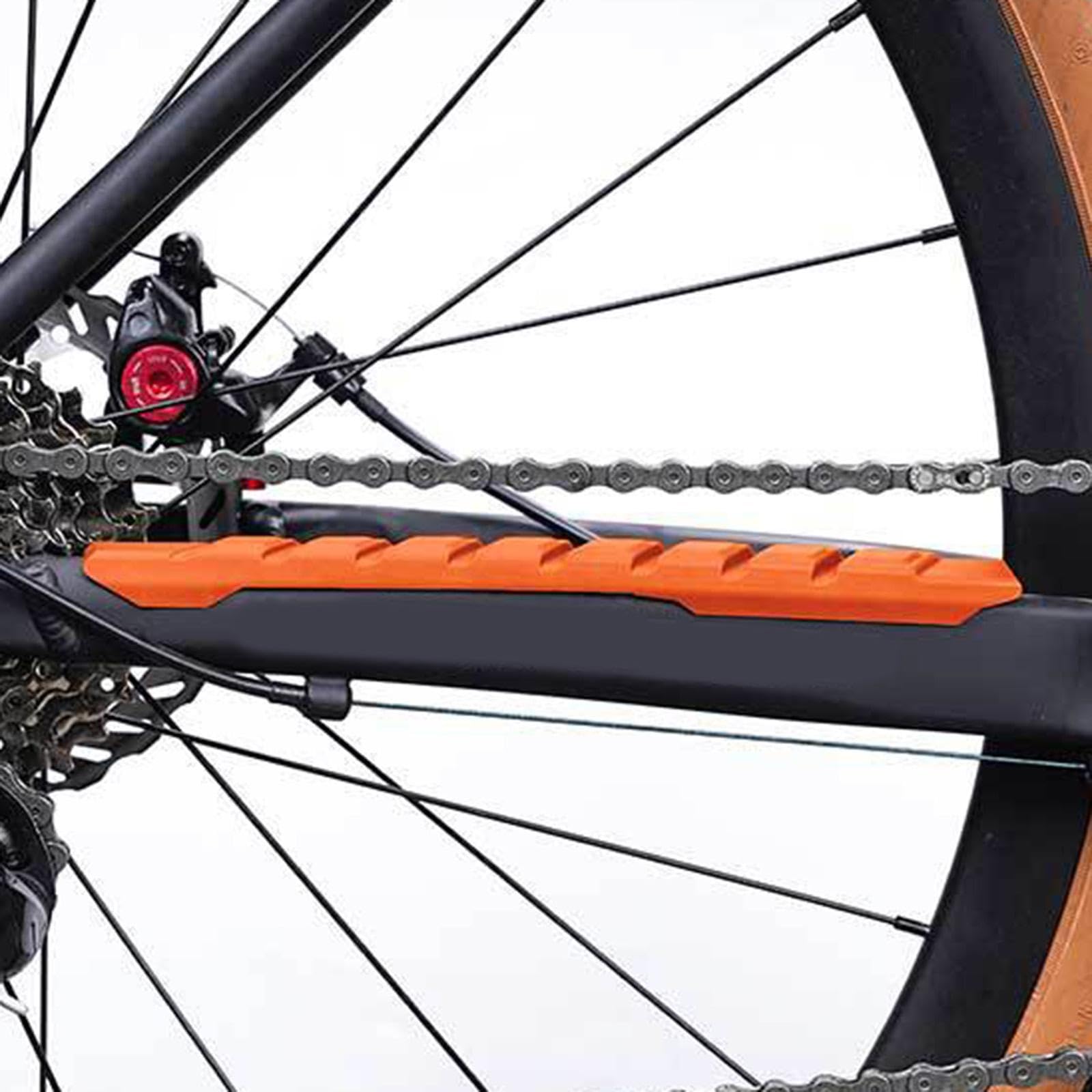 Yiju Bike Chainstay Protector Decal Bicycle Chain Stay Frame for Riding Biking Gravel Bike Outside Sports, Orange : Sports & Outdoors