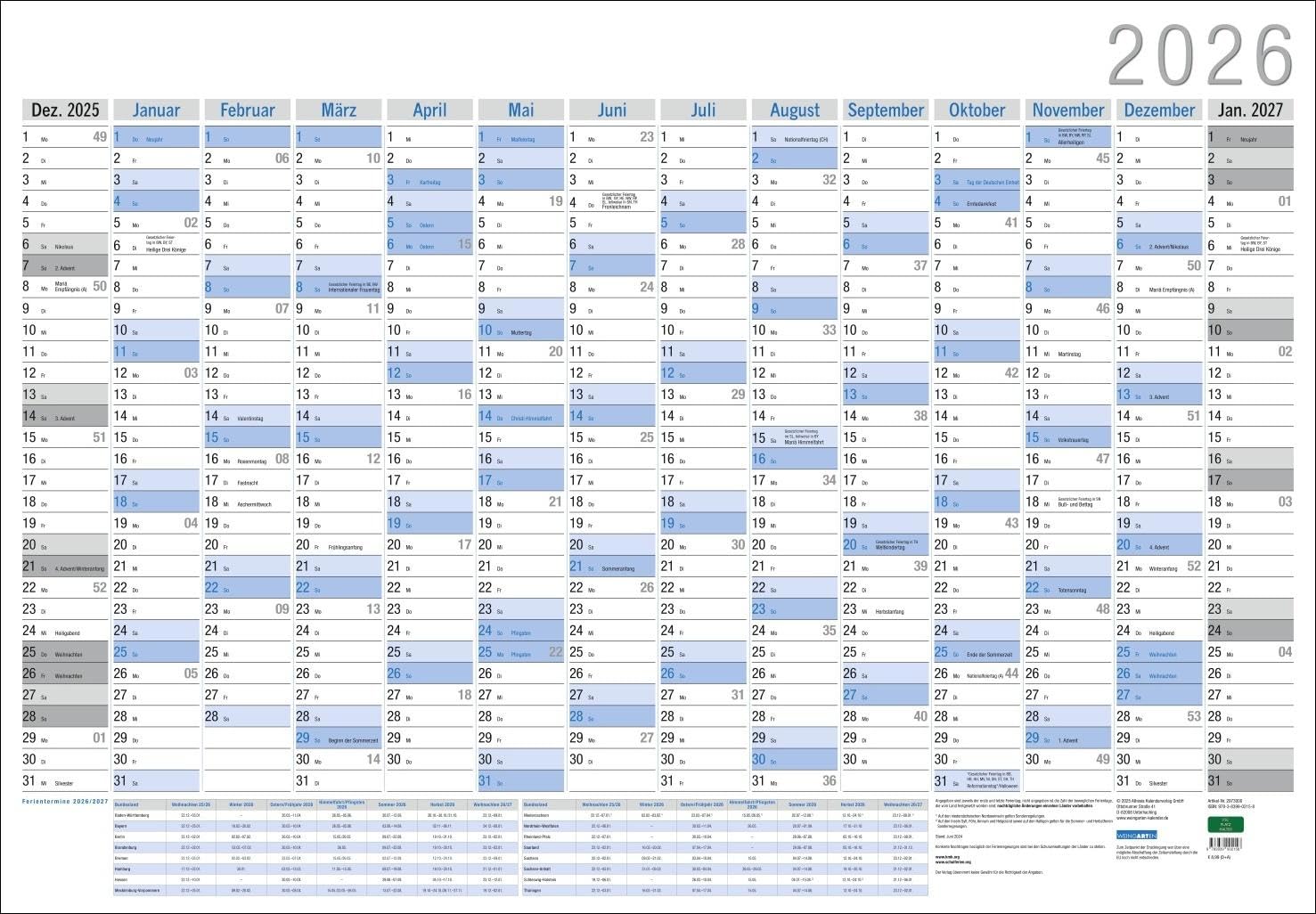 Wandkalender 2025, wandkalender 2025, wandkalender, jaarplanner, XXL