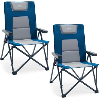 TIMBER RIDGE Folding Camping Chair 260 kg Load 4 Positions Adjustable | Folding Chair Padded High Back with Carry Bag Camping