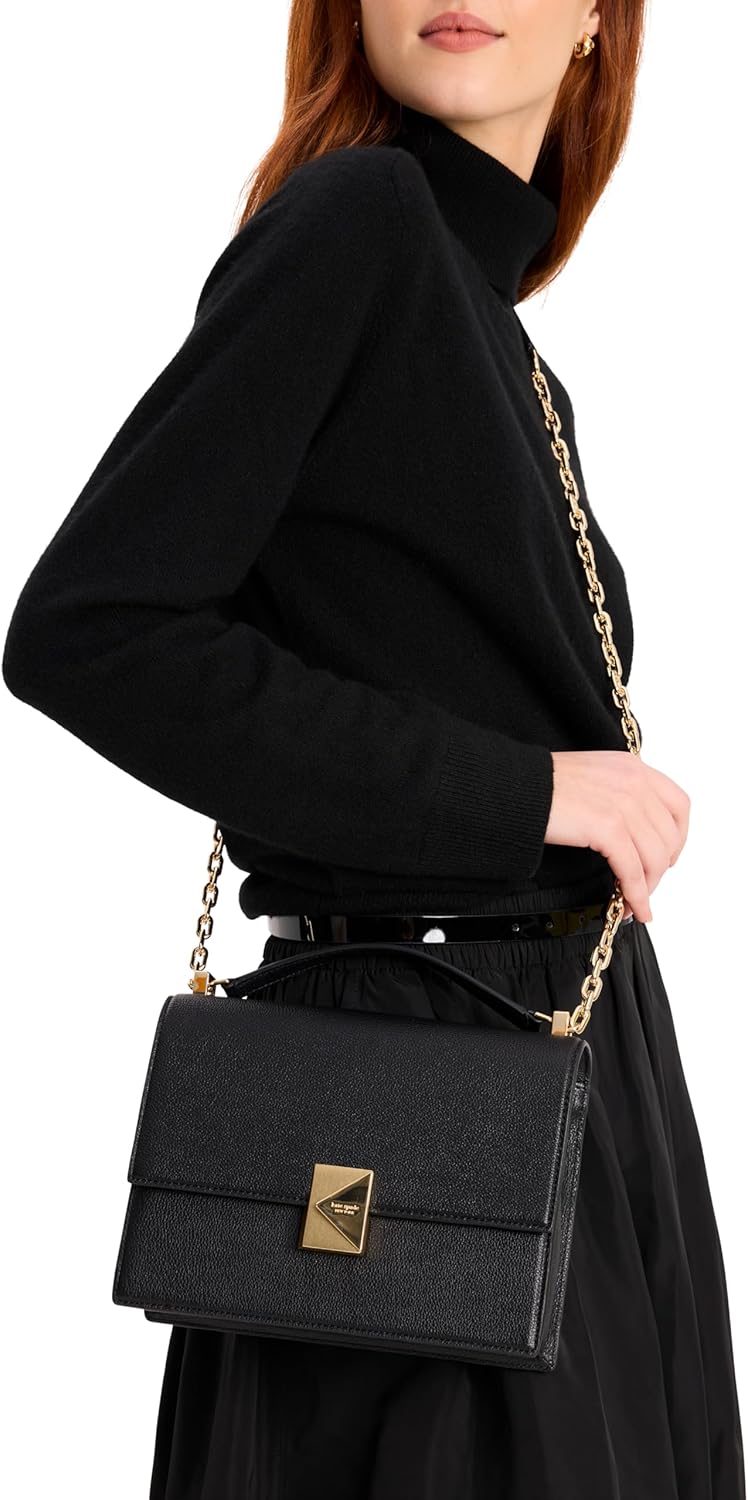 kate spade new york womens Deco Leather Flap Chain Crossbody - Image 6