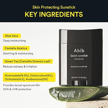 Abib Airy & Quick Sunstick DUO SPF50+ Broad Spectrum Semi-Matte & Quick Glowy Finish, No White Cast, Korean Sunscreen Stick for All Skin Types, 2 Count