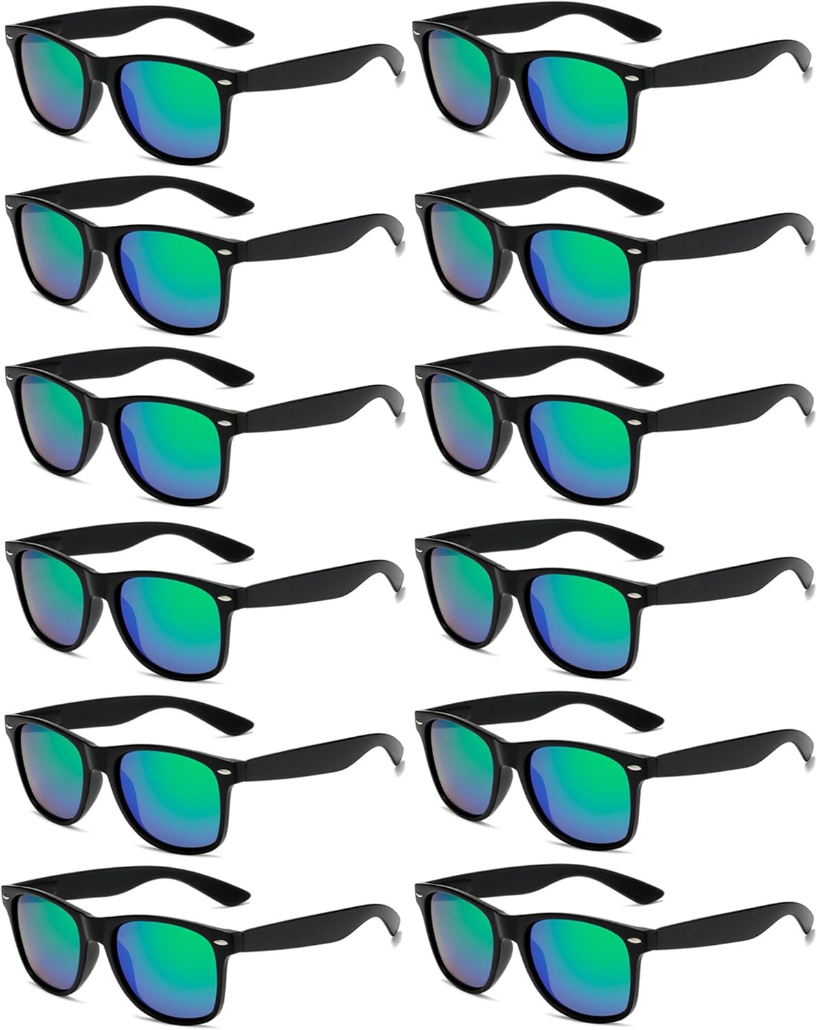 Eyegla 8/12/18 Pack Neon Sunglasses Bulk Colorful Multipack Party Sunglasses Retro Glasses Party Favor for Adult Men Women