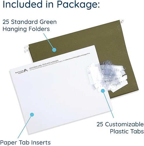 Vista 24 de Blue Summit Supplies Carpetas colgantes para archivos, 25 carpetas colgantes reforzadas, diseñadas para el hogar y la oficina, organización de Negro