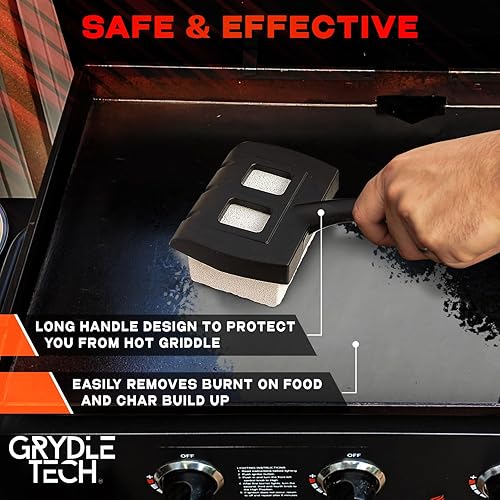 Miniatura 4 de GrydleTech Funda de silicona para parrilla Blackstone de 36 pulgadas con cobertura completa de borde y cepillo de limpieza superior de parrilla,