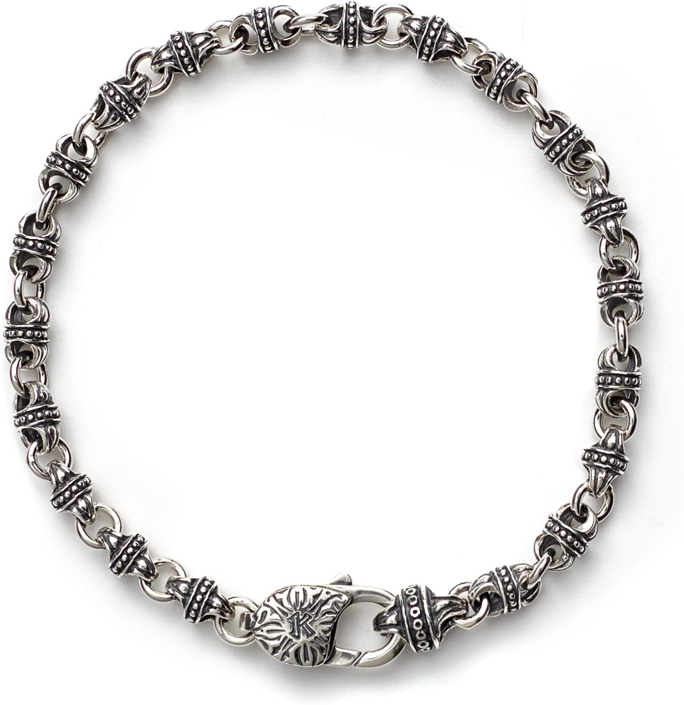 Konstantino Men's Sterling Silver Etched Link Bracelet