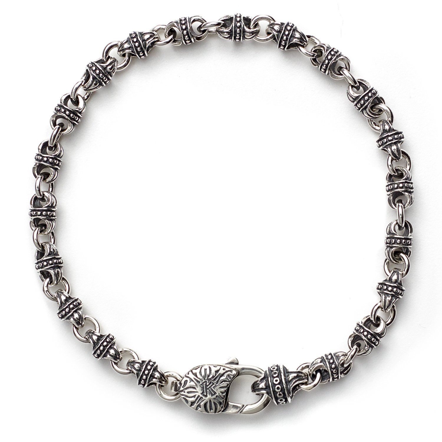 Konstantino Men's Sterling Silver Etched Link Bracelet