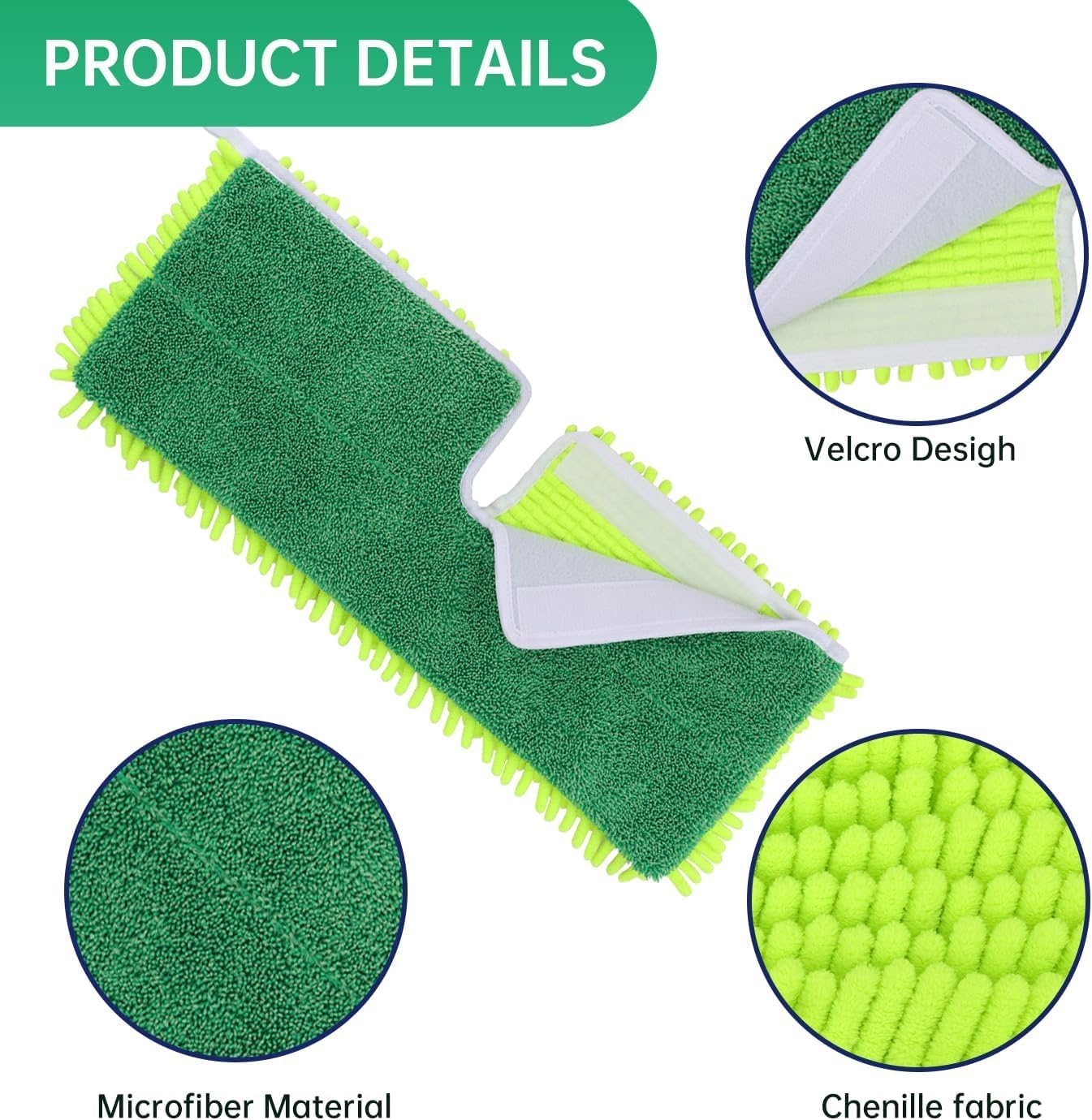 18" 2-Sided Mop Pads for Libman 18" 2-Sided Microfiber Dust Mop | Hardwood Floor Mop - Dual-Action Flip Mop - Double Sided Replacement Pad for Dry/Wet Use - Hard Surface Floor Duster Mop Head - 5Pack