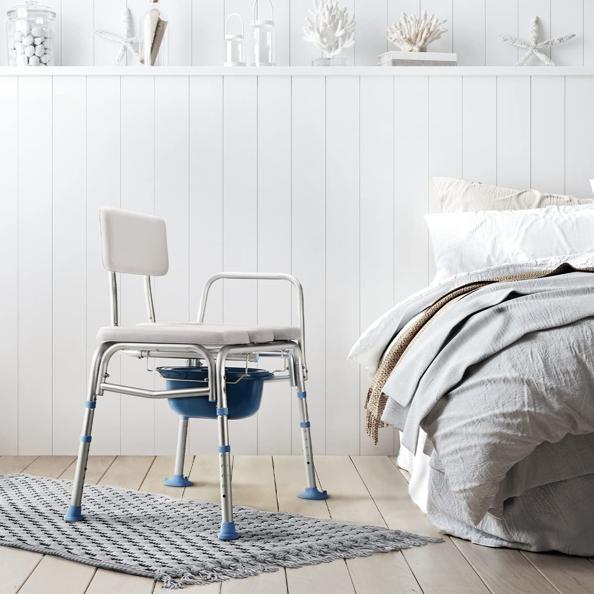 Buy OasisSpace Bathtub Transfer Bench with Commode Opening Combination Padded Shower Transfer