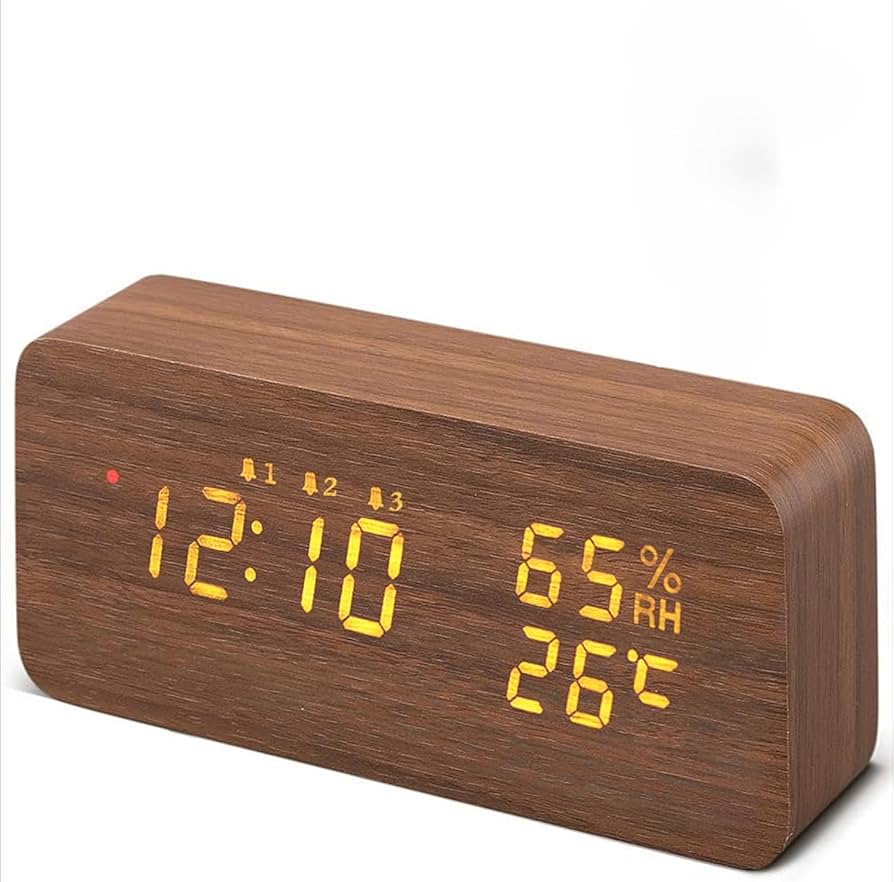定価31.500円　ウッドクロック 木を透過してLEDの数字が見えるデジタル時計 楽天市場】角丸長方形 目覚まし時計木目の内側から数字が浮かび
