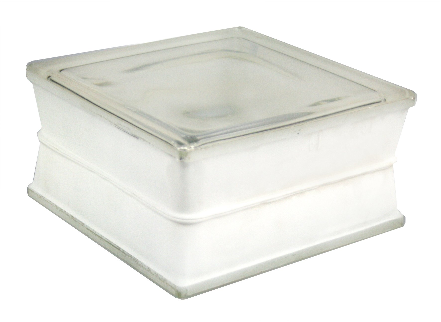 4 unidades: bloques de cristal de hormigón de visión completa, blanco, transparente, 19 x 19 x 10 cm
