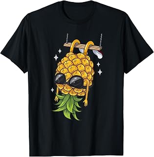 Swinging Pineapple Cartoon Swinger Upside Down Pineapple T-Shirt