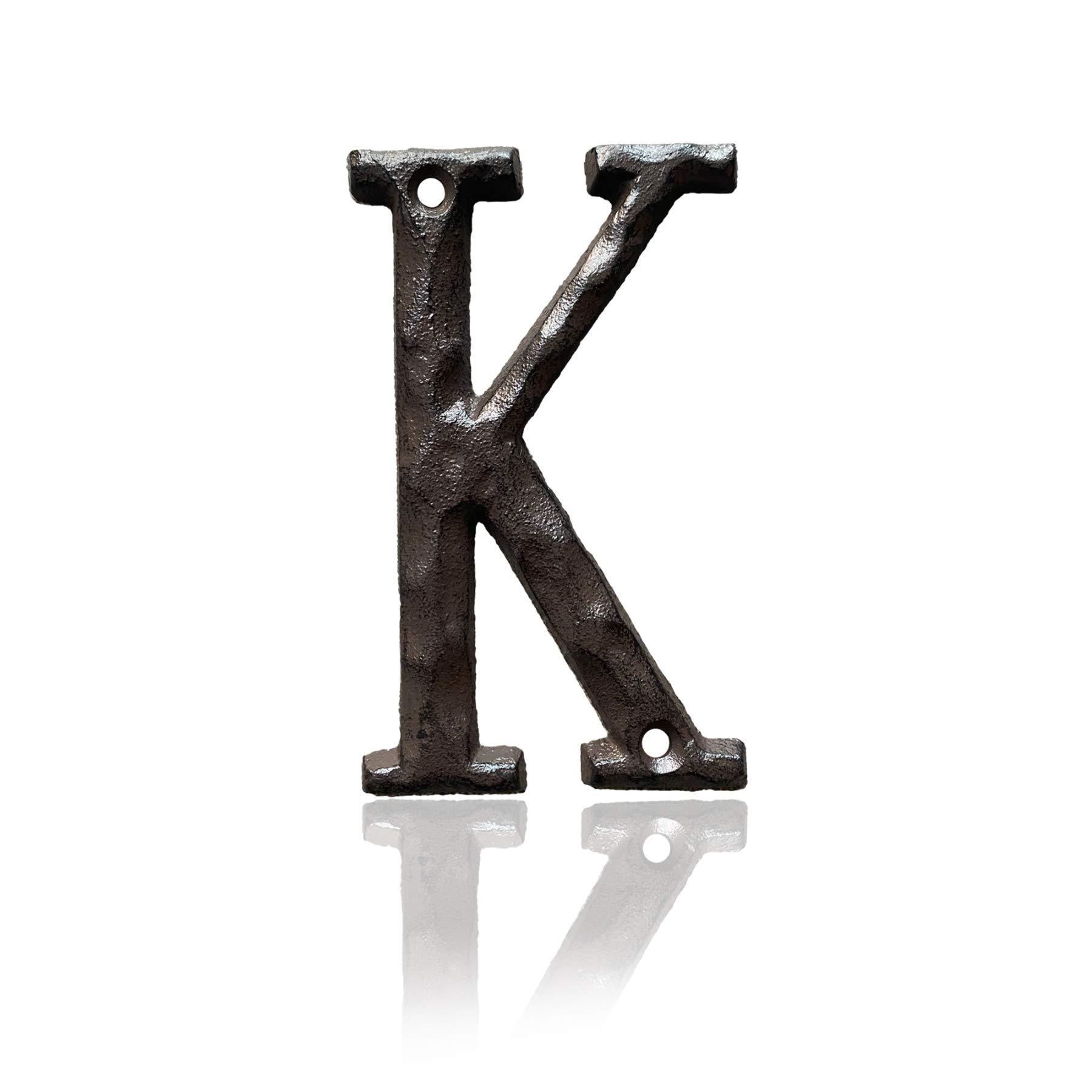 House Letters for Outside Modern -5 Inch Rustic Address Number/Mailbox Number- Solid & Heavy Duty/Easy Install with Matching Screws-Letter K