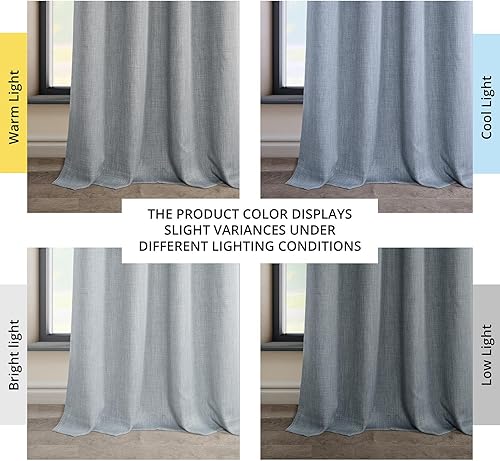 Miniatura 3 de HPD Half Price Drapes BOCH-LN1859-108-GR - Cortina de lino sintético con ojales para oscurecer ambientes (1 panel), 50 x 108pulgadas, color gris