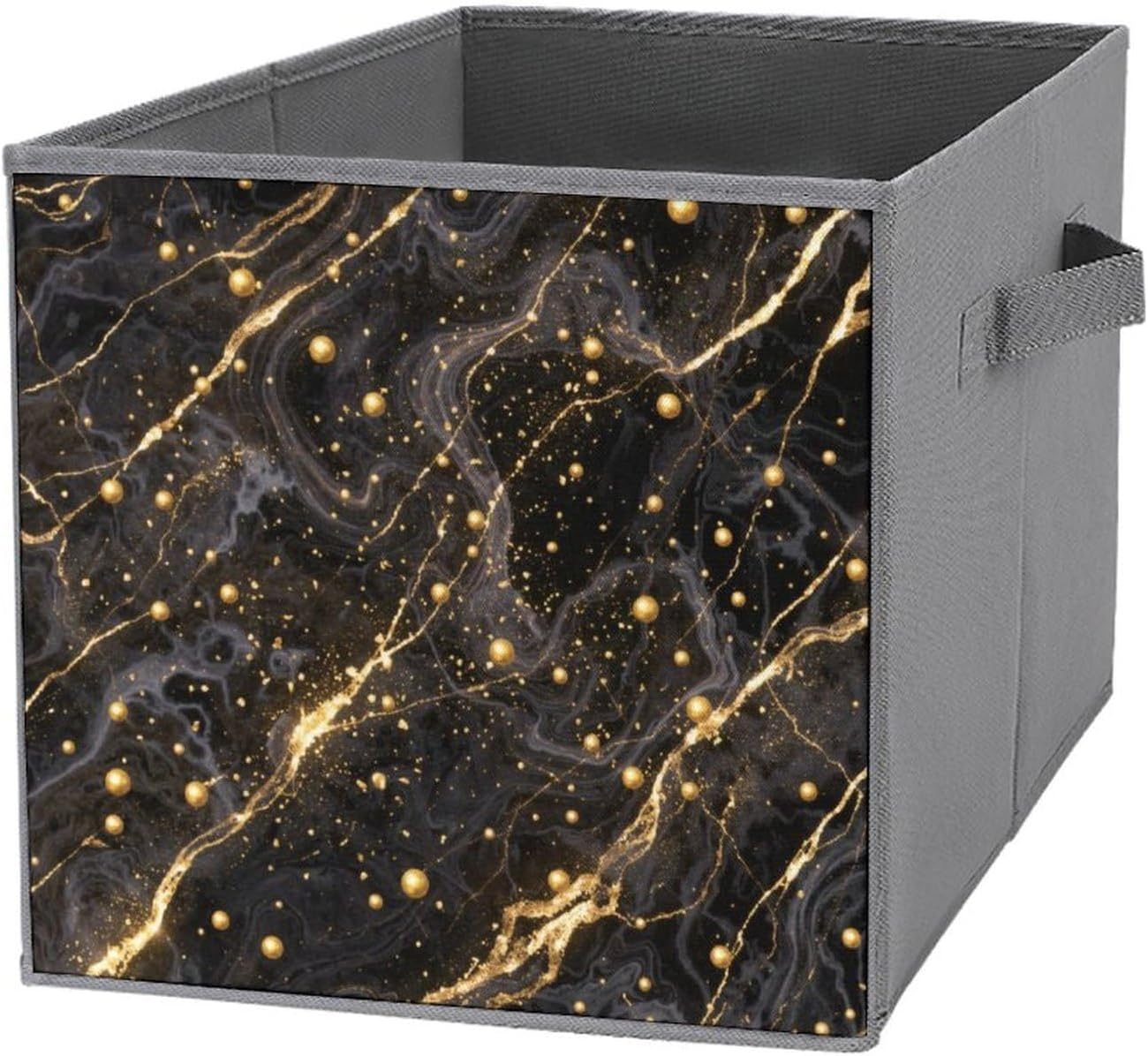 Foldable Fabric Storage Box (Golden Marble,2 PC)