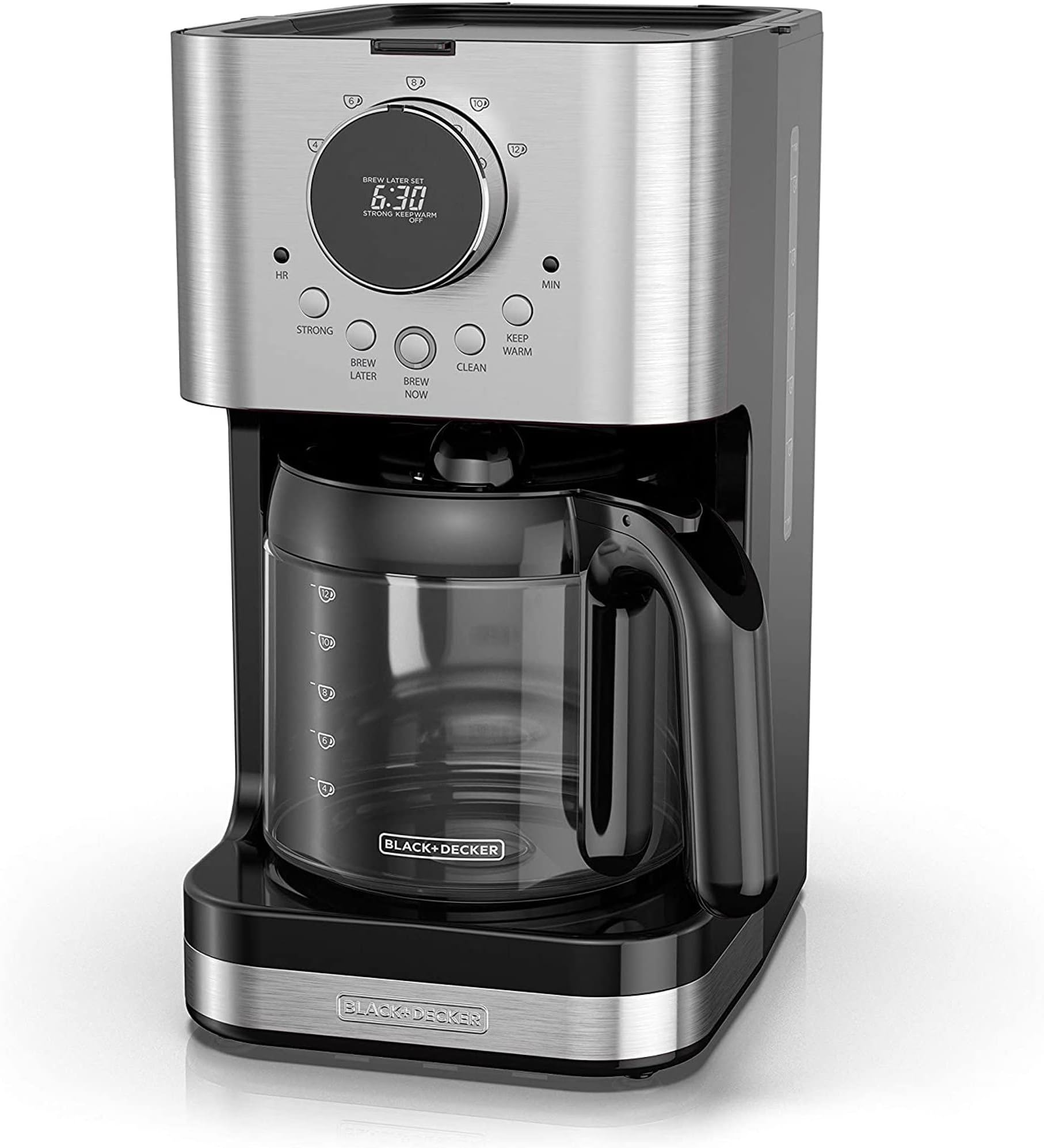 BLACK+DECKER CM4201S Select-A-Size Easy Dial 12-Cup Programmable Coffeemaker, Stainless Steel