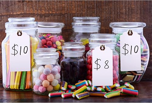 Miniatura 7 de Outus 240 etiquetas de precio de 4 34 pulgadas x 2 38 pulgadas, etiquetas de Manila, etiquetas de envío, etiquetas de regalo con cuerda adjunta para