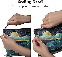 Vista 6 de Cafl Bolsa de maquillaje para viajes, artículos esenciales para organizar joyas, bolsa de cosméticos para el cuidado de la piel, neceser