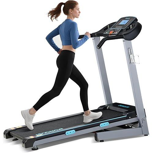 BORGUSI Treadmill with Auto Incline - 300 lb Capacity, 3.0HP Folding Electric Treadmill Up to 8.5 MPH Speed, Running Machine with 17.5" Wide Tread Belt and Bluetooth Speaker for Home Use