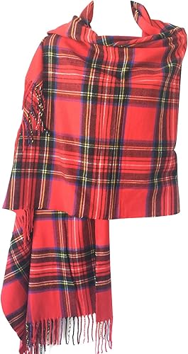 Miniatura 8 de Bufanda de invierno con estampado de cachemira a cuadros de clan escocés para mujer