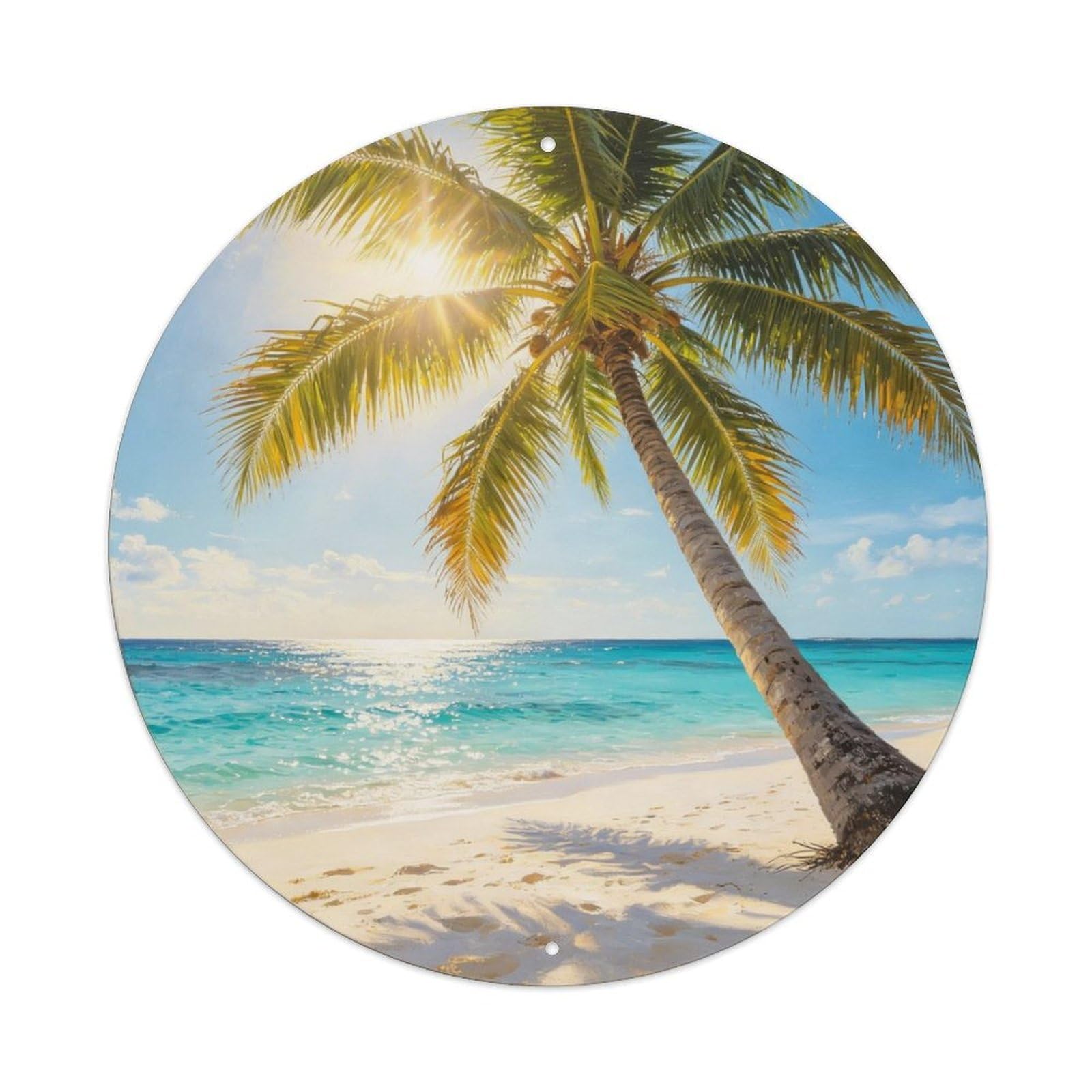 Tropical Palm Breeze Metal Tin Sign Plaque