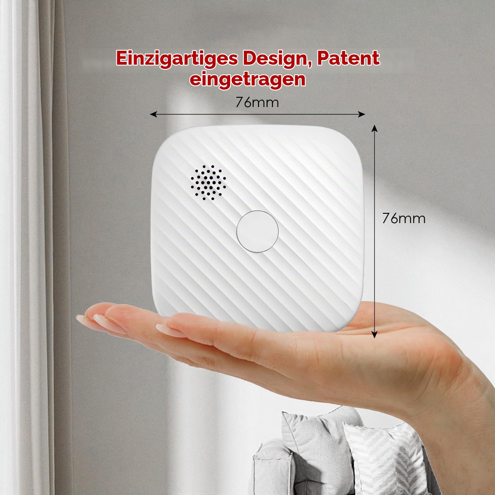 Funkrauchmelder Rauchmelder Vernetzt mit Magnethalterung,Photoelektrischem Sensor und Austauschbarer Batterie, Smart Homematic Rauchmelder WLAN für Smart Home(3-Pack)