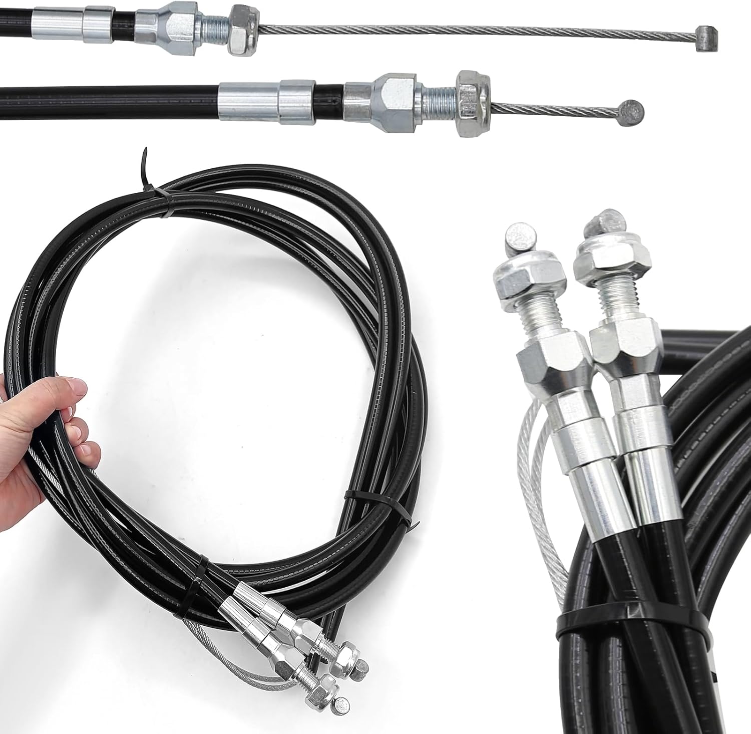 330-9371 Universal Emergency Parking Brake Cable Complete Kit 110" Long Cables with 97" Long Sheath E-Brake Set Replace# 140-14415-R