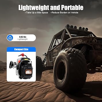 Rovan Motor Engine, 30.5CC 2-Stroke Gasoline Engine, 4 Bolts Air Cooled Engine Gasoline Engine, Heavy Duty Gasoline Motor Recoil Start Fit for HPI Baja 5B 5T King Motor LOSI FG Goped