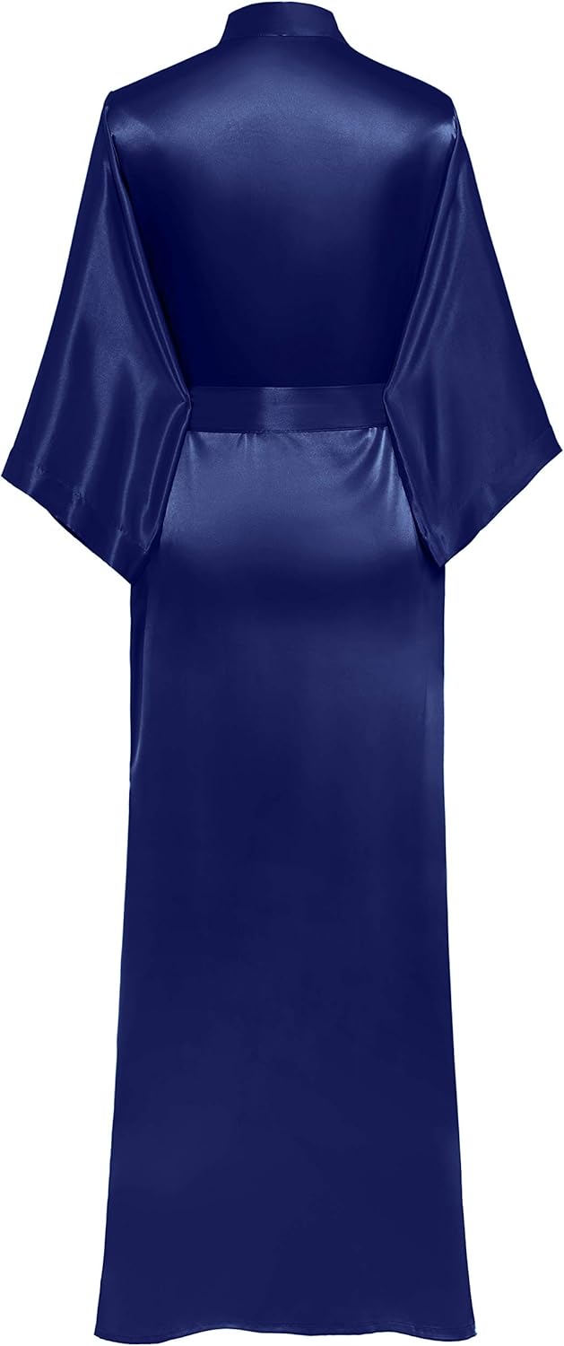 PRODESIGN Satin Kimono Robe Women Long Silky Kimono Bathrobe Sleepwear Wedding Bridesmaid Robe - Image 2