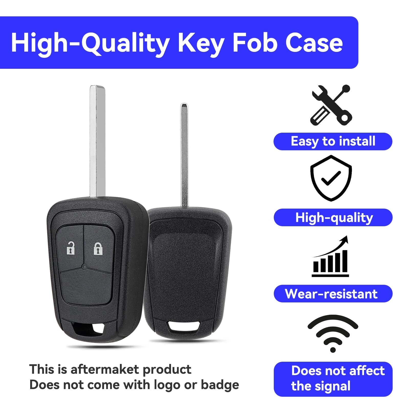 2 Button Car Key Fob Case Replacement for Opel Vauxhall Astra J Insignia MK1 Corsa D E Agila Adam Meriva Remote Key Shell with HU100 Blade with Battery — view 5